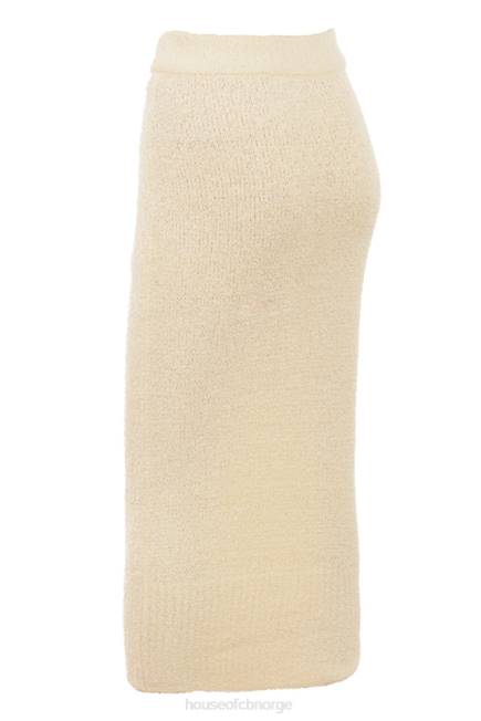 klær mishka krem ​​mykt boucle strikket midiskjørt House of CB J6RL831