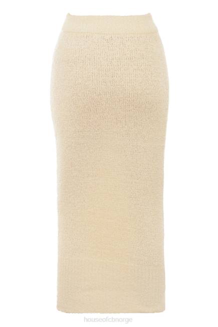 klær mishka krem ​​mykt boucle strikket midiskjørt House of CB J6RL831