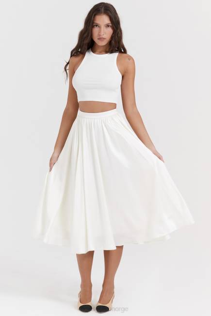 klær suzette ivory rynket midiskjørt House of CB J6RL839
