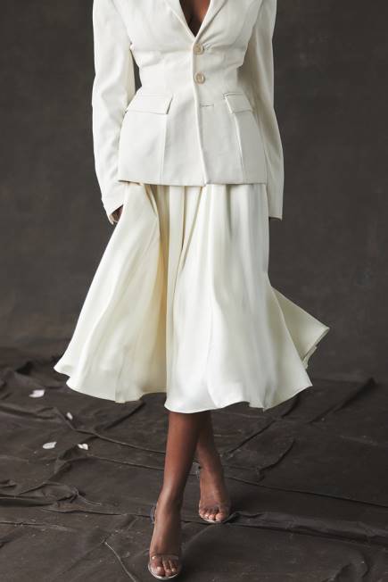 klær suzette ivory rynket midiskjørt House of CB J6RL839