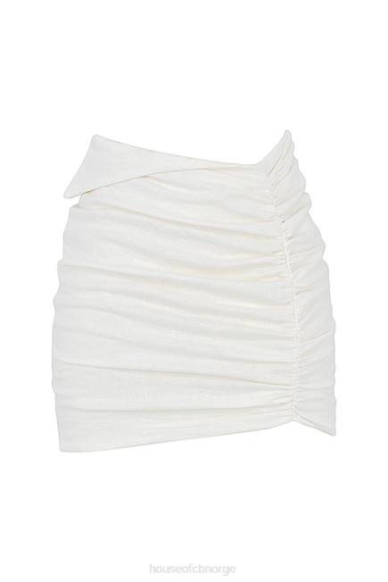 klær emmy off white miniskjørt med brettet midje House of CB J6RL962