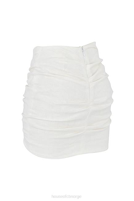 klær emmy off white miniskjørt med brettet midje House of CB J6RL962