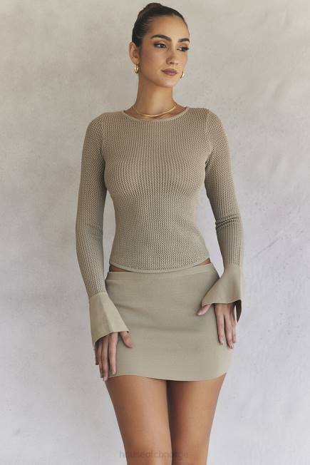 klær mariella taupe strikket miniskjørt House of CB J6RL905