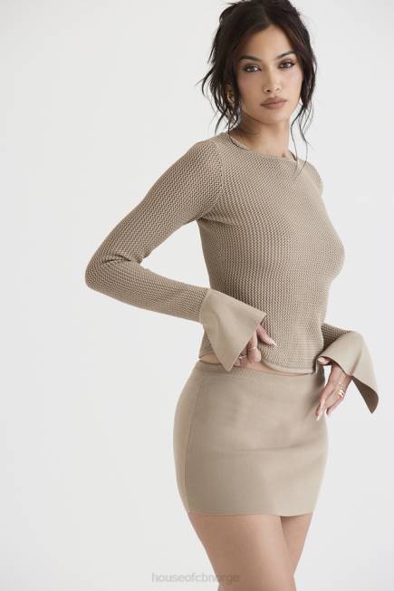 klær mariella taupe strikket miniskjørt House of CB J6RL905