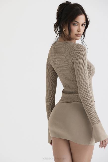klær mariella taupe strikket miniskjørt House of CB J6RL905