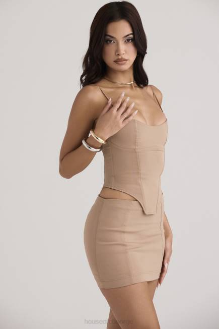 klær nisha beige skulptur miniskjørt House of CB J6RL927