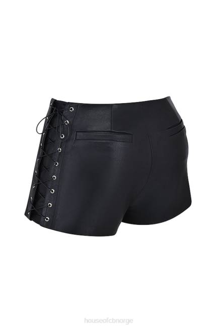 klær azora svarte veganske mini-shorts i skinn House of CB J6RL868