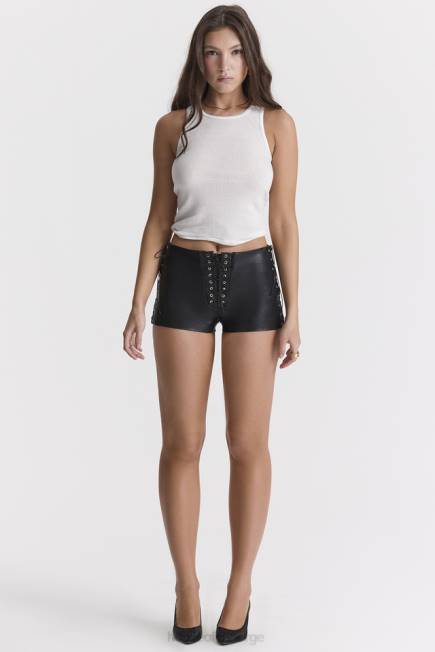 klær azora svarte veganske mini-shorts i skinn House of CB J6RL868