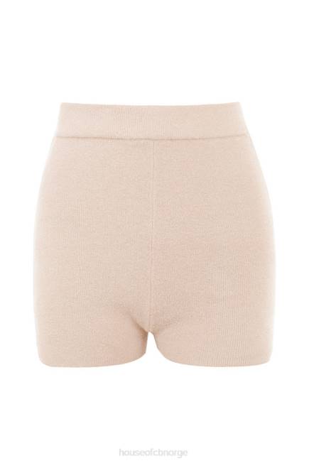 klær elijah krem ​​fluffy strikke shorts med høy midje House of CB J6RL988