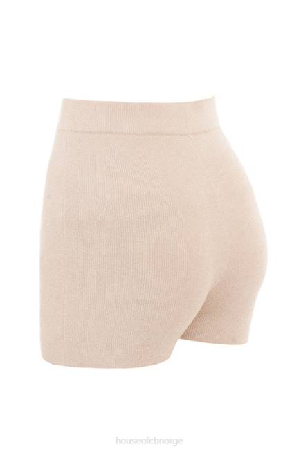 klær elijah krem ​​fluffy strikke shorts med høy midje House of CB J6RL988