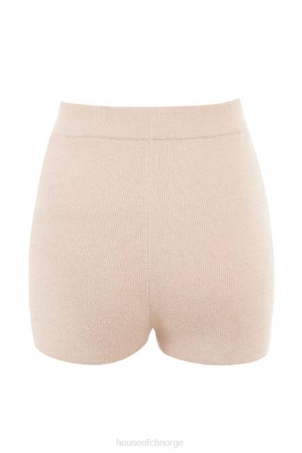 klær elijah krem ​​fluffy strikke shorts med høy midje House of CB J6RL988