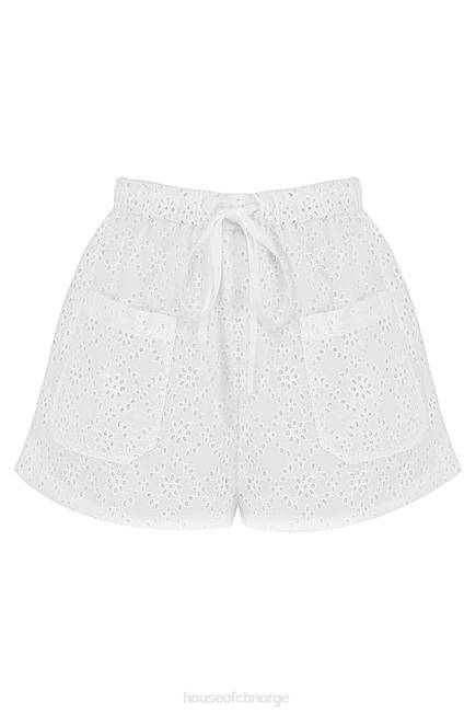 klær mae hvit broderie anglaise shorts House of CB J6RL914