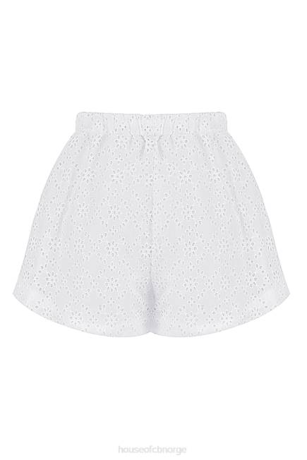 klær mae hvit broderie anglaise shorts House of CB J6RL914
