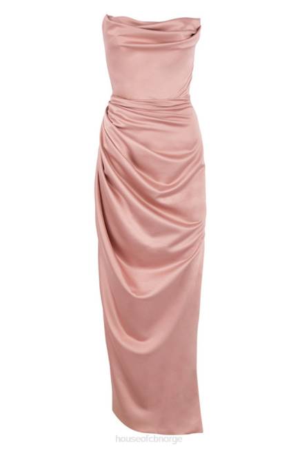 klær adrienne blush sateng stroppeløs kjole House of CB J6RL629