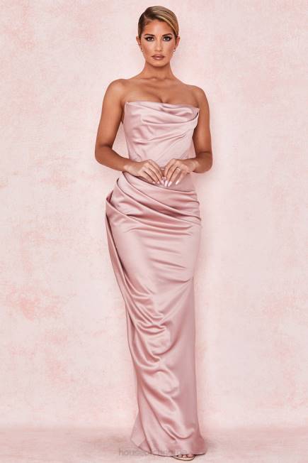 klær adrienne blush sateng stroppeløs kjole House of CB J6RL629