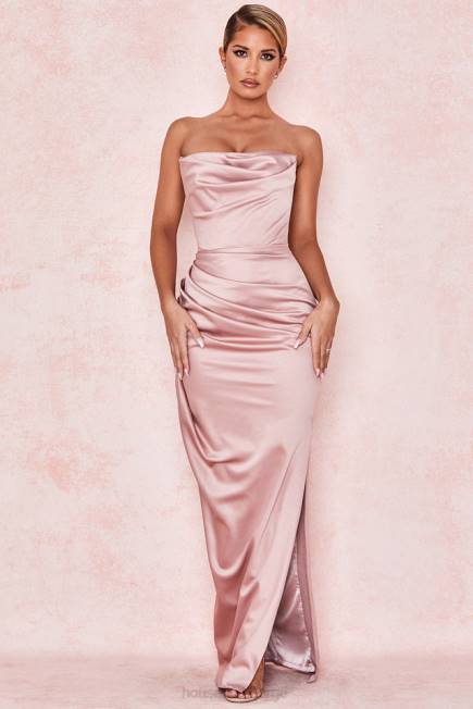 klær adrienne blush sateng stroppeløs kjole House of CB J6RL629
