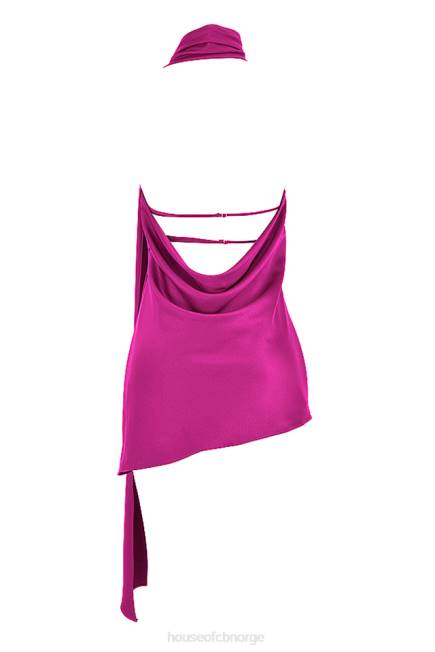 klær aida hot pink asymmetrisk omslagskjole House of CB J6RL320