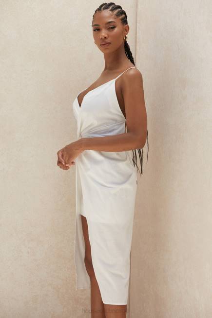 klær eivissa hvit bomull cross back wrap midi House of CB J6RL604