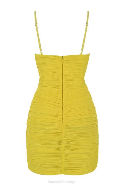 klær elskerinne rocks spotlight sitron stupe mesh kjole House of CB J6RL578