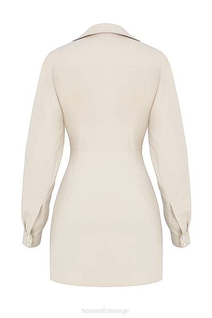 klær julietta beige skjortekjole i lin House of CB J6RL548