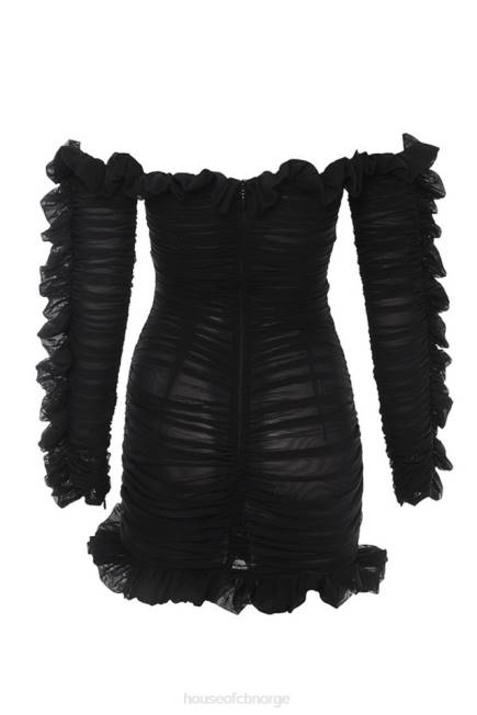 klær tatyana svart frilled blondekjole House of CB J6RL633