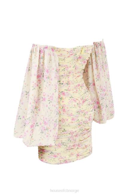 klær giovanna sitron floral rynket korsettkjole House of CB J6RL610
