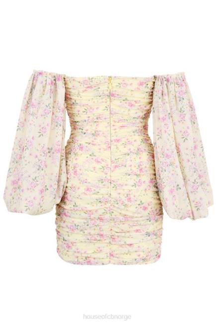 klær giovanna sitron floral rynket korsettkjole House of CB J6RL610