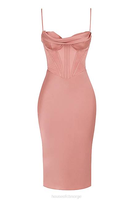 klær myrna rose sateng korsett slip kjole House of CB J6RL525