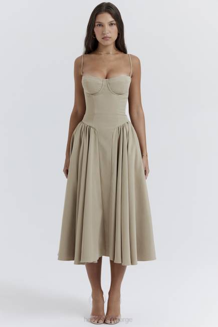 klær samaria taupe korsett solkjole House of CB J6RL217