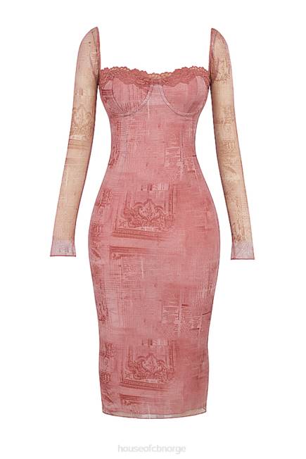 klær seraphina korsettkjole med rosa print House of CB J6RL151