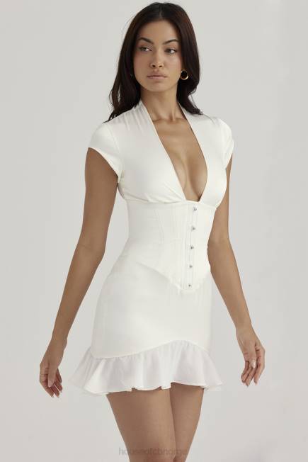 klær tianna ivory volang korsettkjole House of CB J6RL401