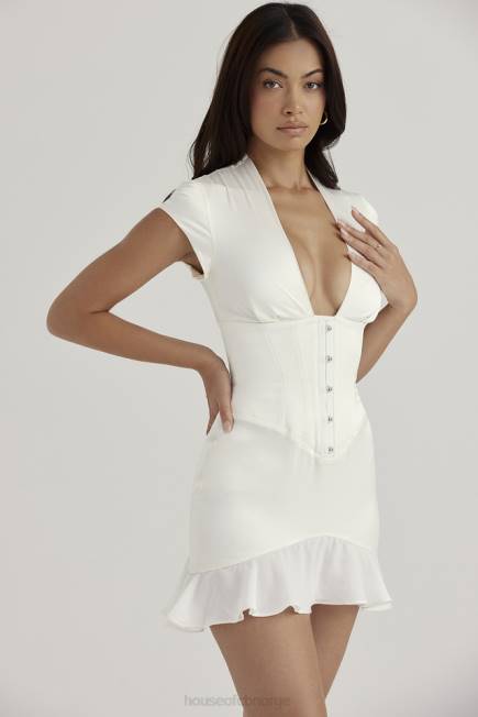 klær tianna ivory volang korsettkjole House of CB J6RL401