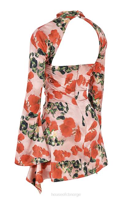 klær toira roseprint drapert korsettkjole House of CB J6RL503