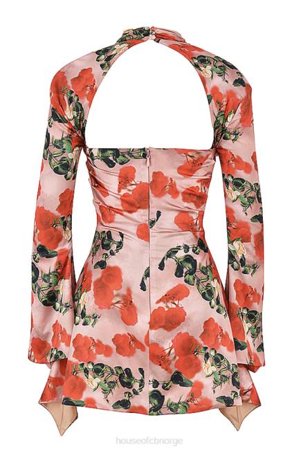 klær toira roseprint drapert korsettkjole House of CB J6RL503