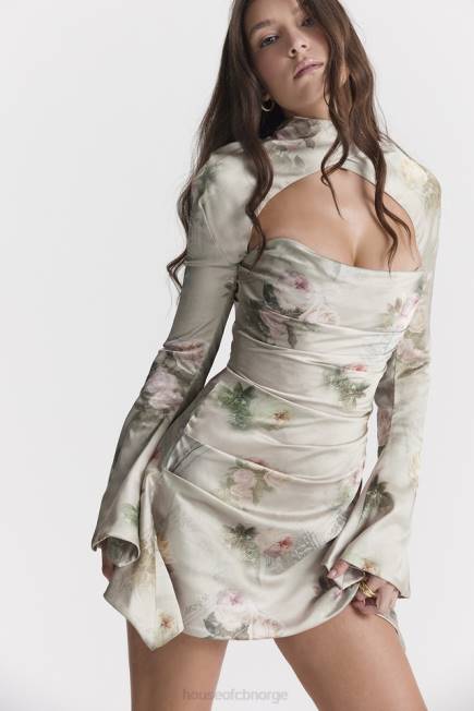 klær toira vintage floral drapert korsettkjole House of CB J6RL272
