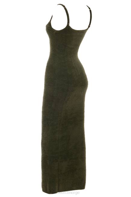 klær Fayette khaki myk, fluffy strikket maxi-kjole House of CB J6RL116