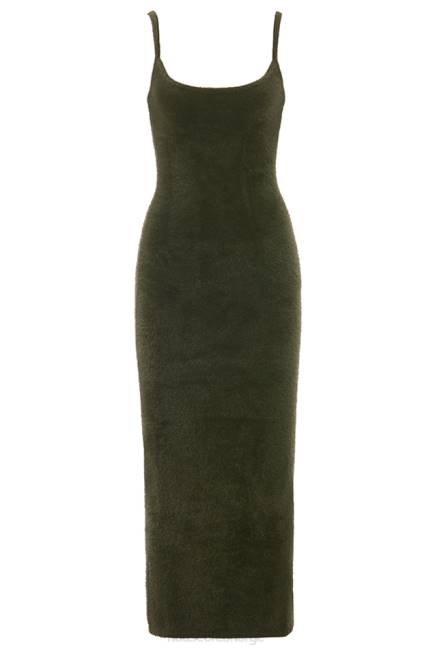 klær Fayette khaki myk, fluffy strikket maxi-kjole House of CB J6RL116