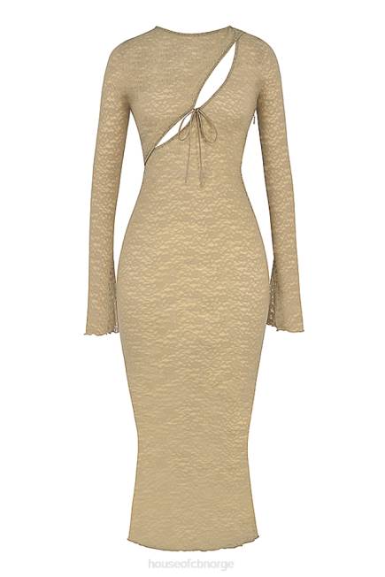 klær Giovanna stone floral blonde maxi kjole House of CB J6RL391