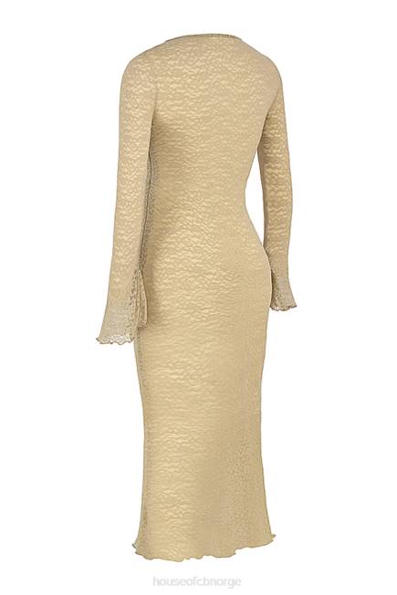 klær Giovanna stone floral blonde maxi kjole House of CB J6RL391