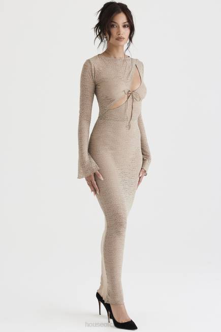 klær Giovanna stone floral blonde maxi kjole House of CB J6RL391