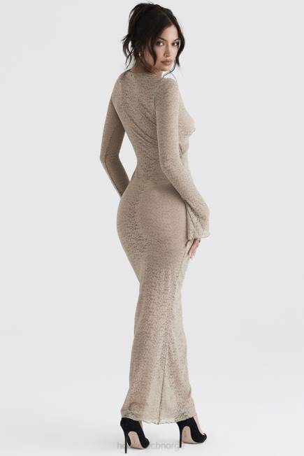 klær Giovanna stone floral blonde maxi kjole House of CB J6RL391