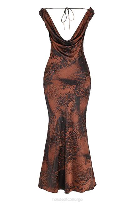 klær alaina antikk kobber bias cut maxi kjole House of CB J6RL373