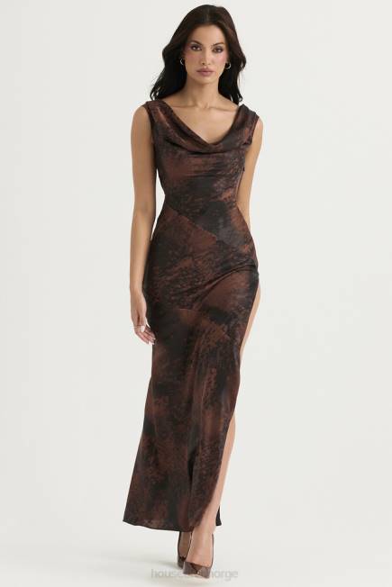 klær alaina antikk kobber bias cut maxi kjole House of CB J6RL373