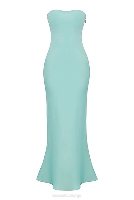 klær alette jade sateng stroppeløs maxi kjole House of CB J6RL408