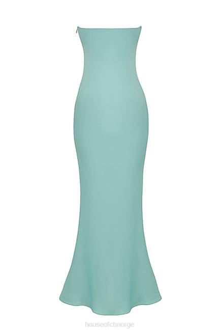 klær alette jade sateng stroppeløs maxi kjole House of CB J6RL408