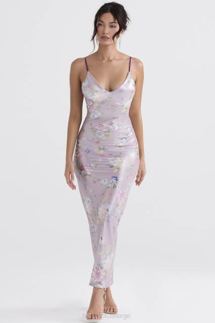 klær aria mauve floral maxi kjole House of CB J6RL328
