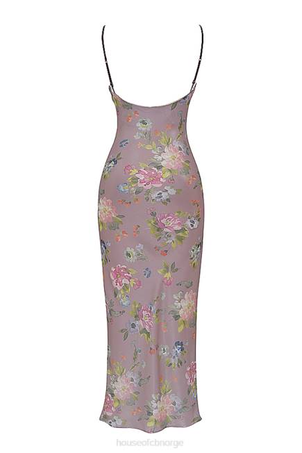 klær aria mauve floral maxi kjole House of CB J6RL328
