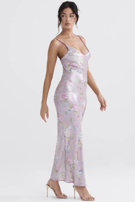 klær aria mauve floral maxi kjole House of CB J6RL328