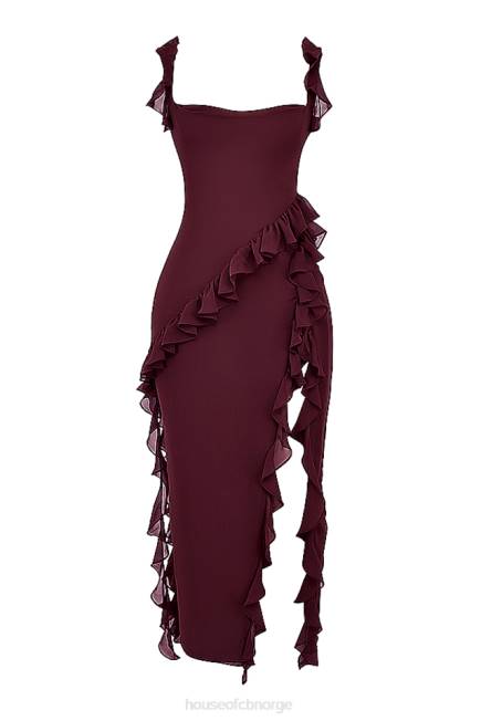klær ariela mulberry maxikjole med volang House of CB J6RL149
