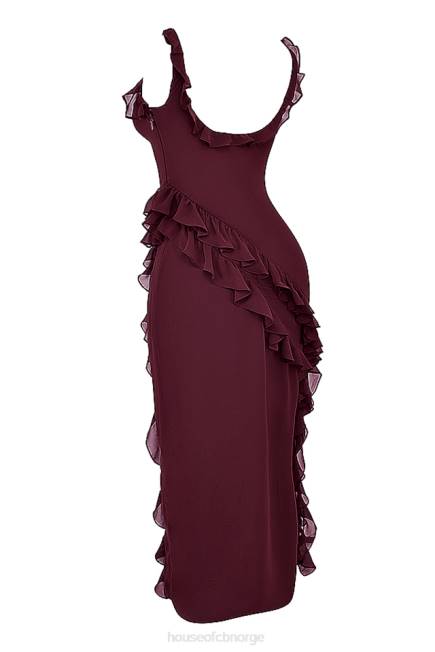 klær ariela mulberry maxikjole med volang House of CB J6RL149